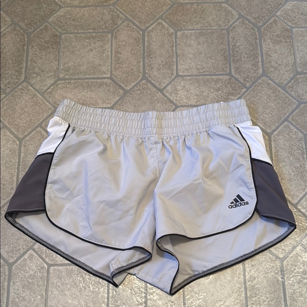 Adidas Women's Light Gray and Dark Gray Athletic Shorts
